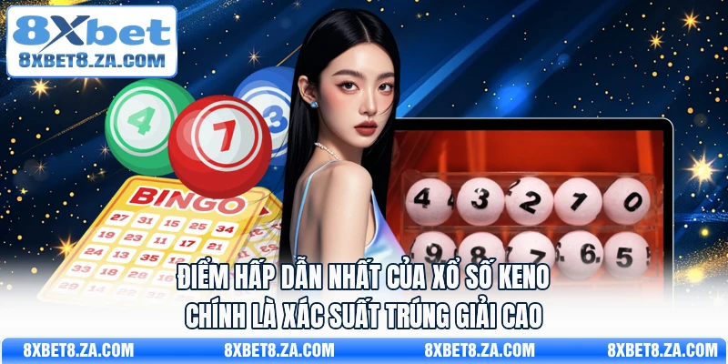Điểm hấp dẫn nhất của xổ số Keno chính là xác suất trúng giải cao